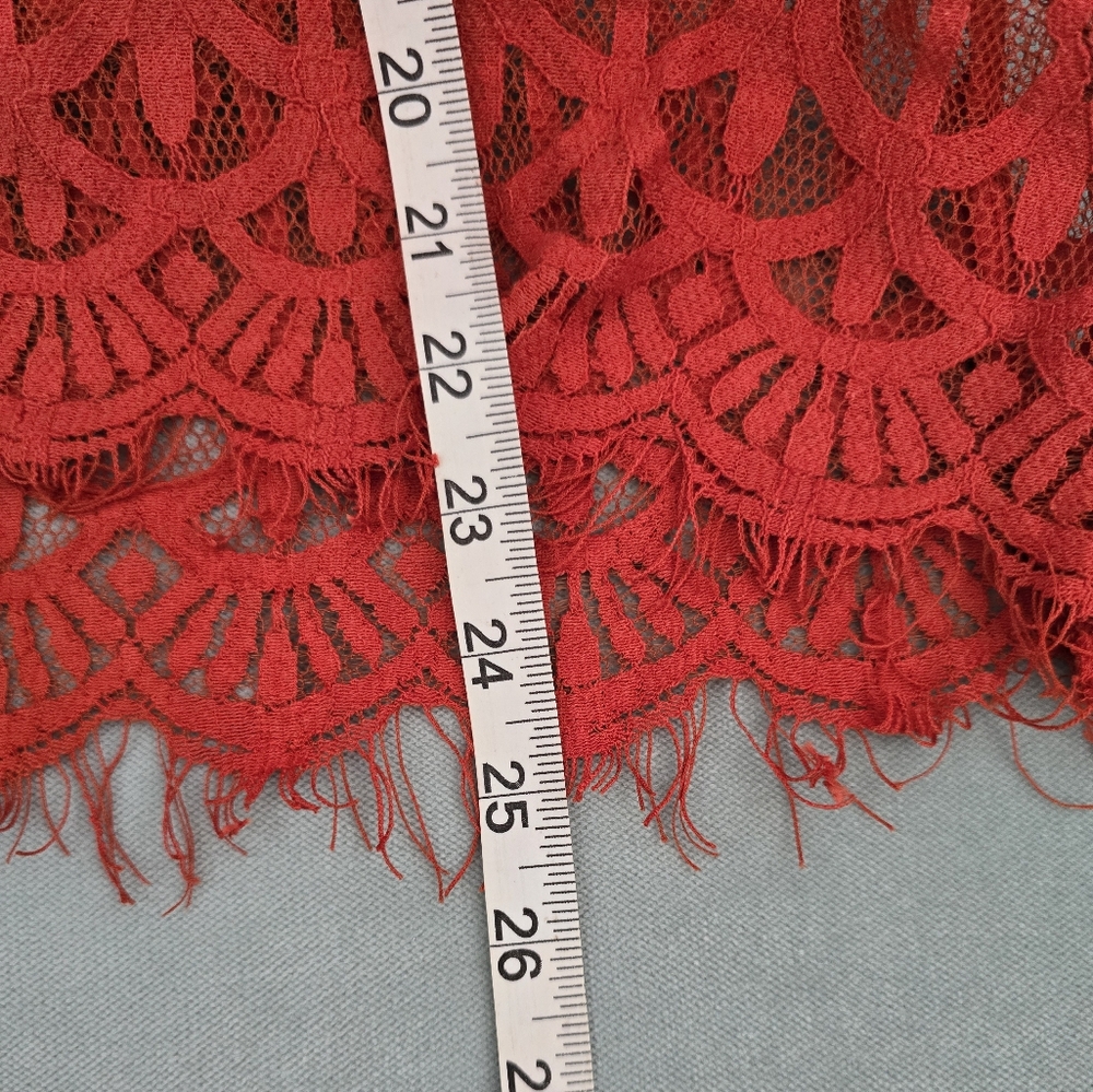 Woman's sleeveless lace top, burnt orange, size large - Picture 7 of 7